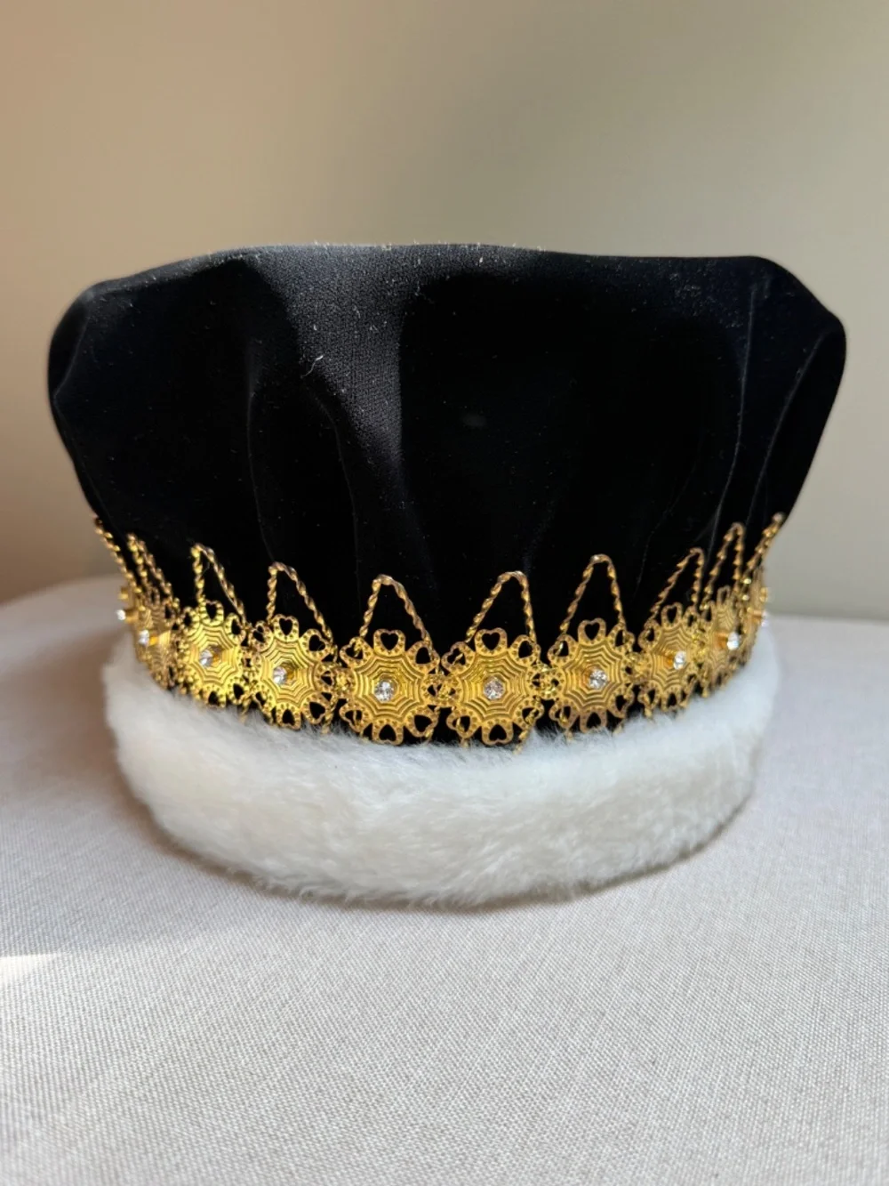 Black Velvet 6 1/2 in. Regal Crown with Gold Band